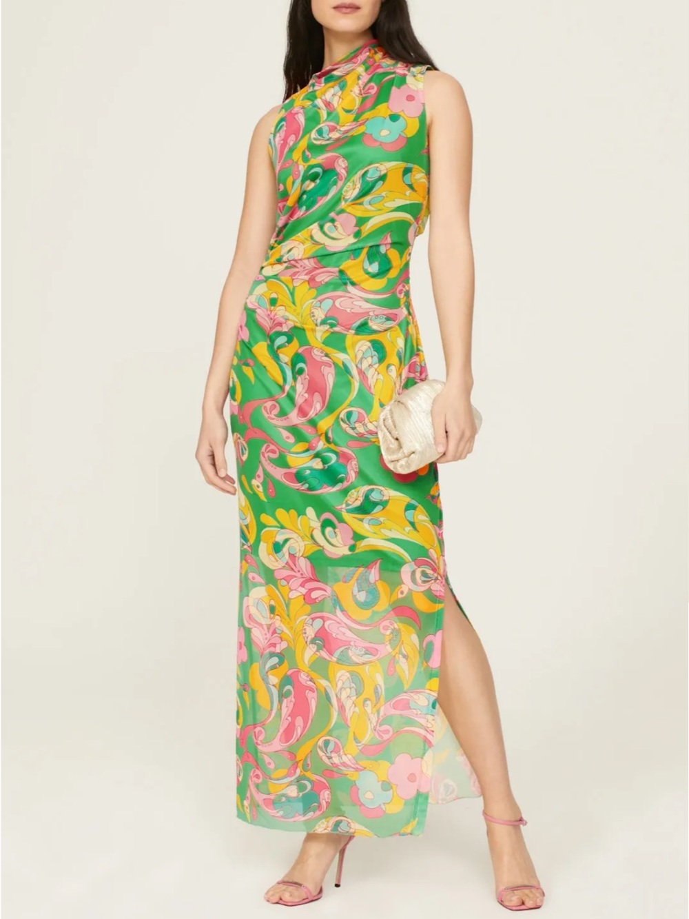 Donna Morgan Green Paisley Dress
